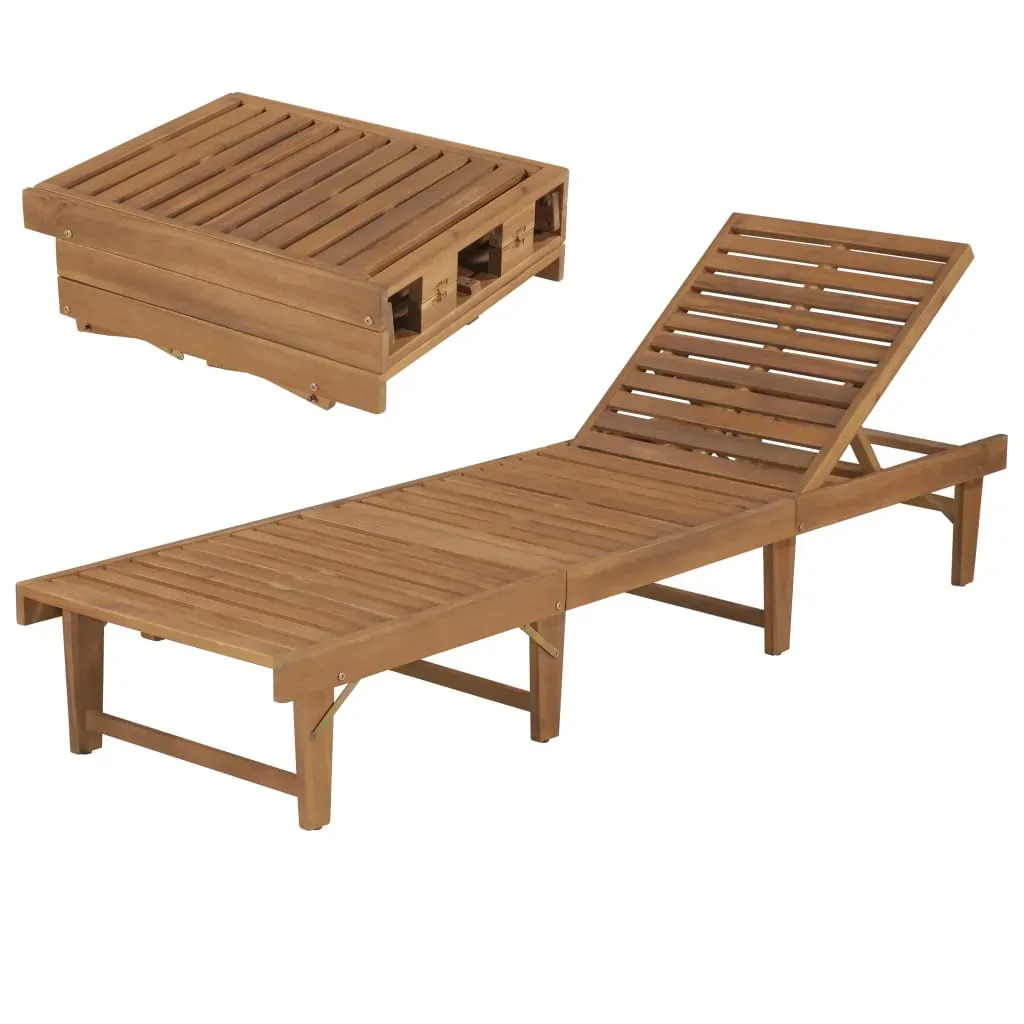 Folding Sun Lounger Solid Acacia Wood Folding Sun Lounger Solid Acacia Wood