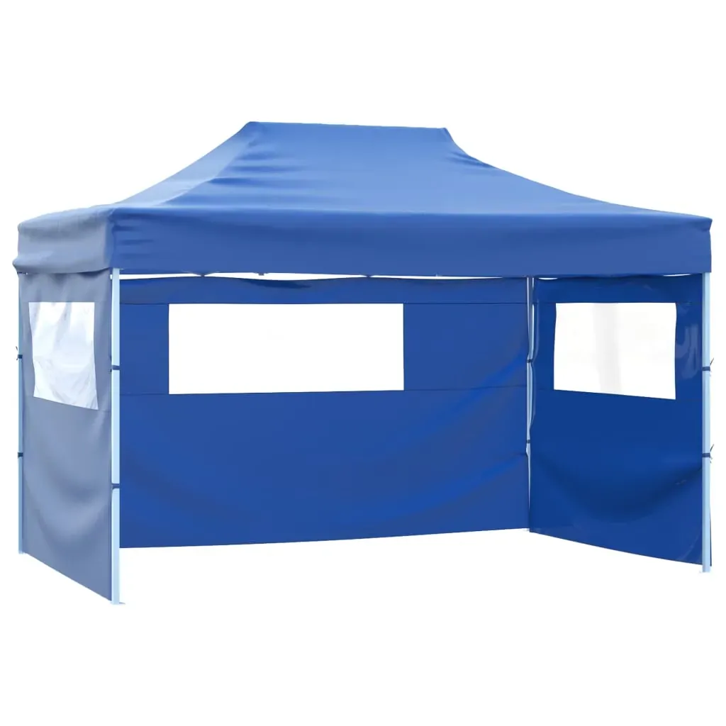 Foldable Tent with 3 Walls 3x4.5 m Blue Foldable Tent with 3 Walls 3x4.5 m Blue