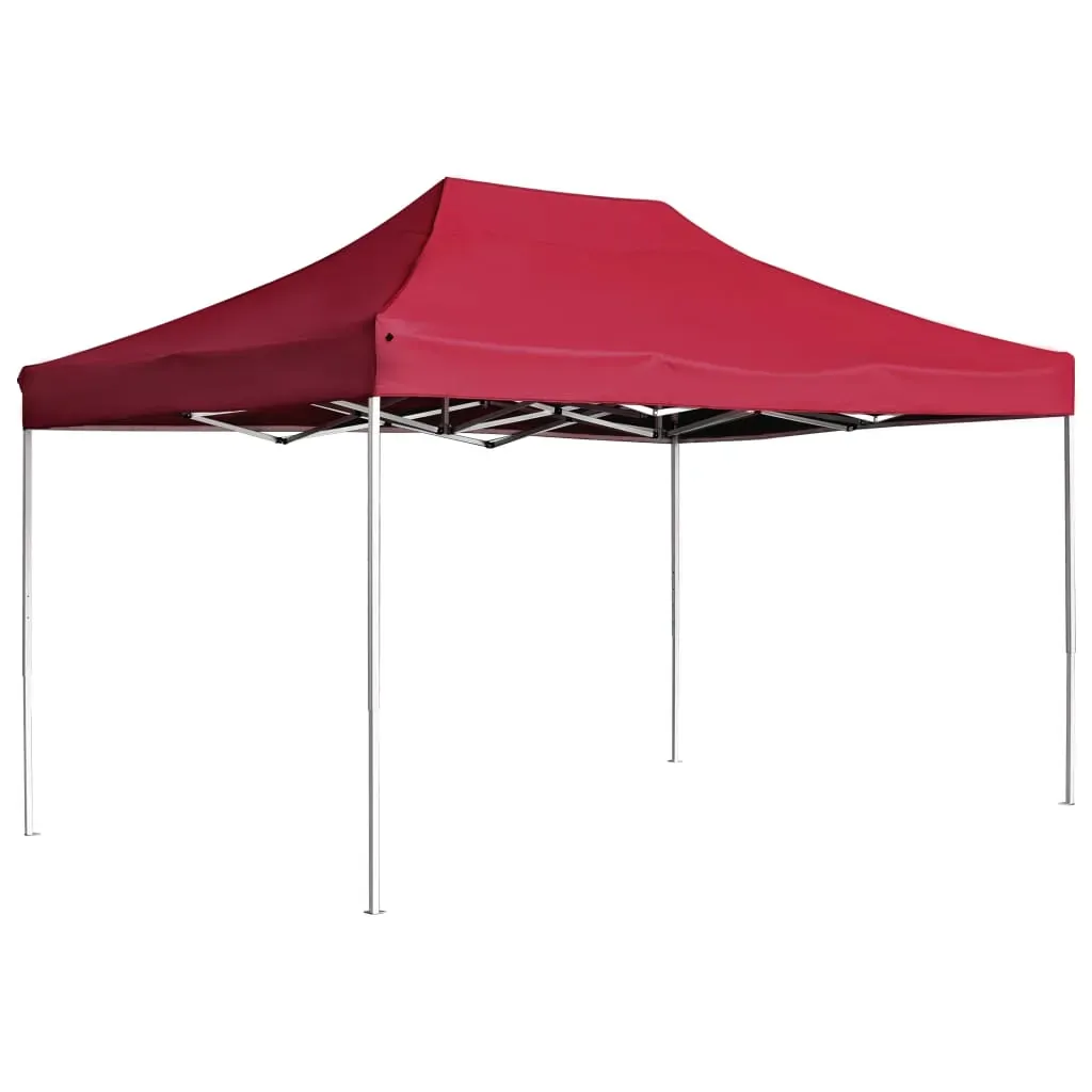 Professional Folding Party Tent Aluminium 4.5x3 m Wine Red Professional Folding Party Tent Aluminium 4.5x3 m Wine Red