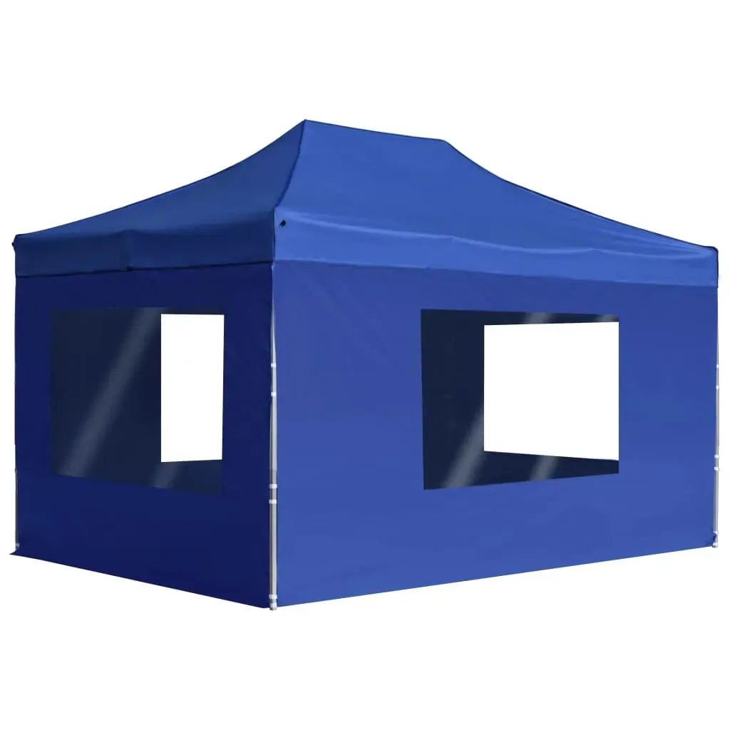Professional Folding Party Tent with Walls Aluminium 4.5x3 m Blue Professional Folding Party Tent with Walls Aluminium 4.5x3 m Blue