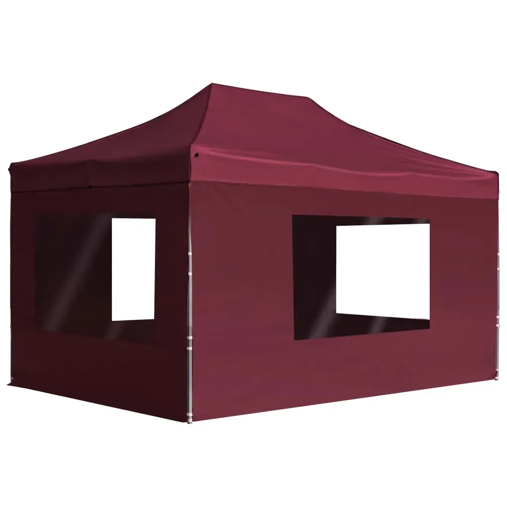 Professional Folding Party Tent with Walls Aluminium 4.5x3 m Wine Red Professional Folding Party Tent with Walls Aluminium 4.5x3 m Wine Red