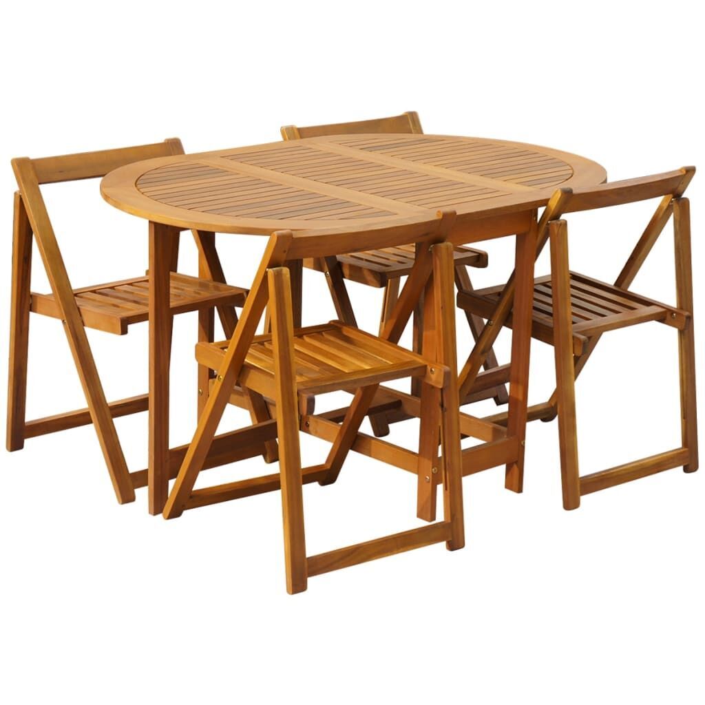 5 Piece Folding Outdoor Dining Set Solid Acacia Wood 5 Piece Folding Outdoor Dining Set Solid Acacia Wood
