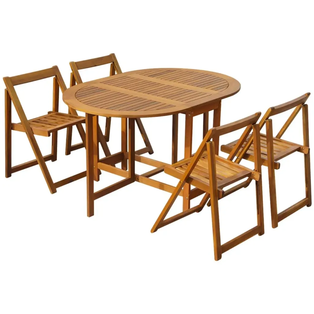 5 Piece Folding Outdoor Dining Set Solid Acacia Wood 5 Piece Folding Outdoor Dining Set Solid Acacia Wood