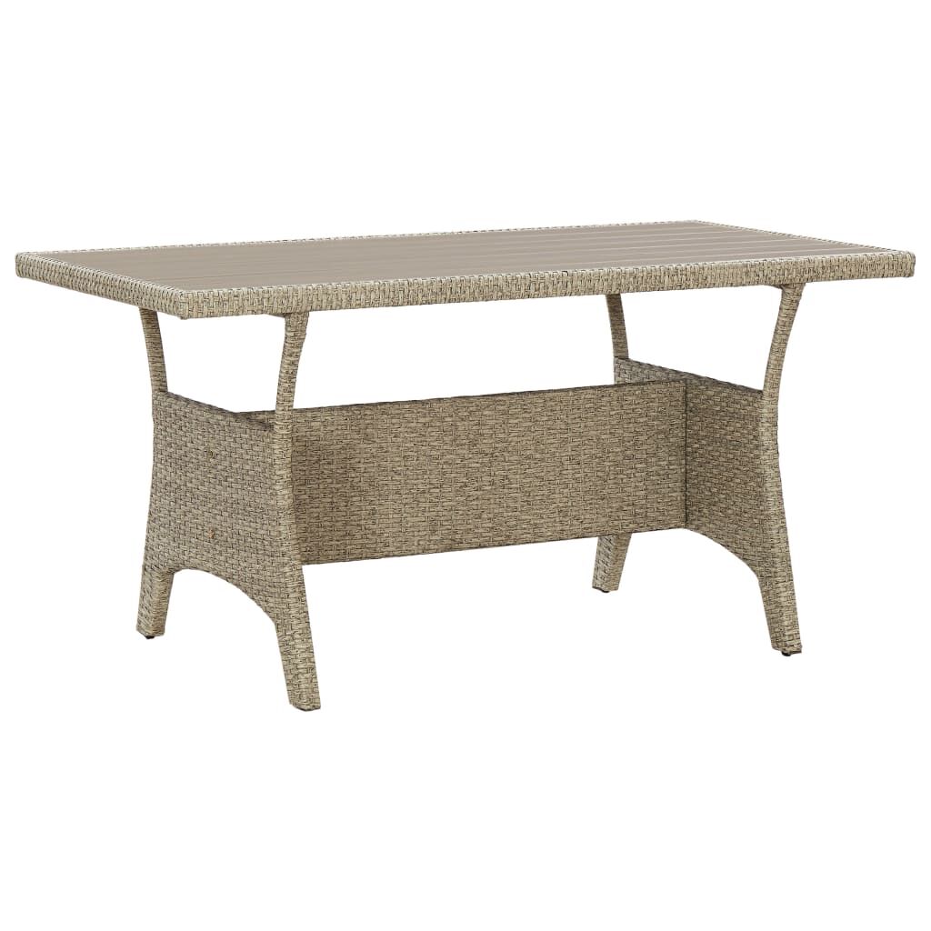 Garden Table Grey 130x70x66 cm Poly Rattan Garden Table Grey 130x70x66 cm Poly Rattan