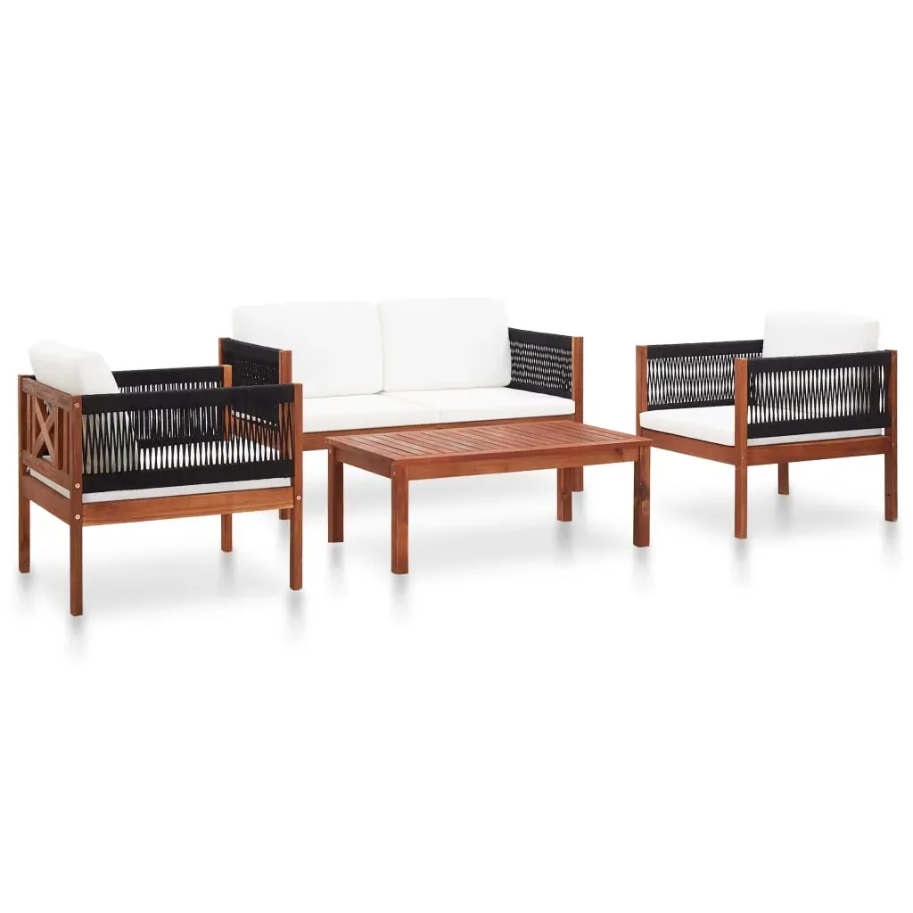 4 Piece Garden Lounge Set Solid Acacia Wood 4 Piece Garden Lounge Set Solid Acacia Wood