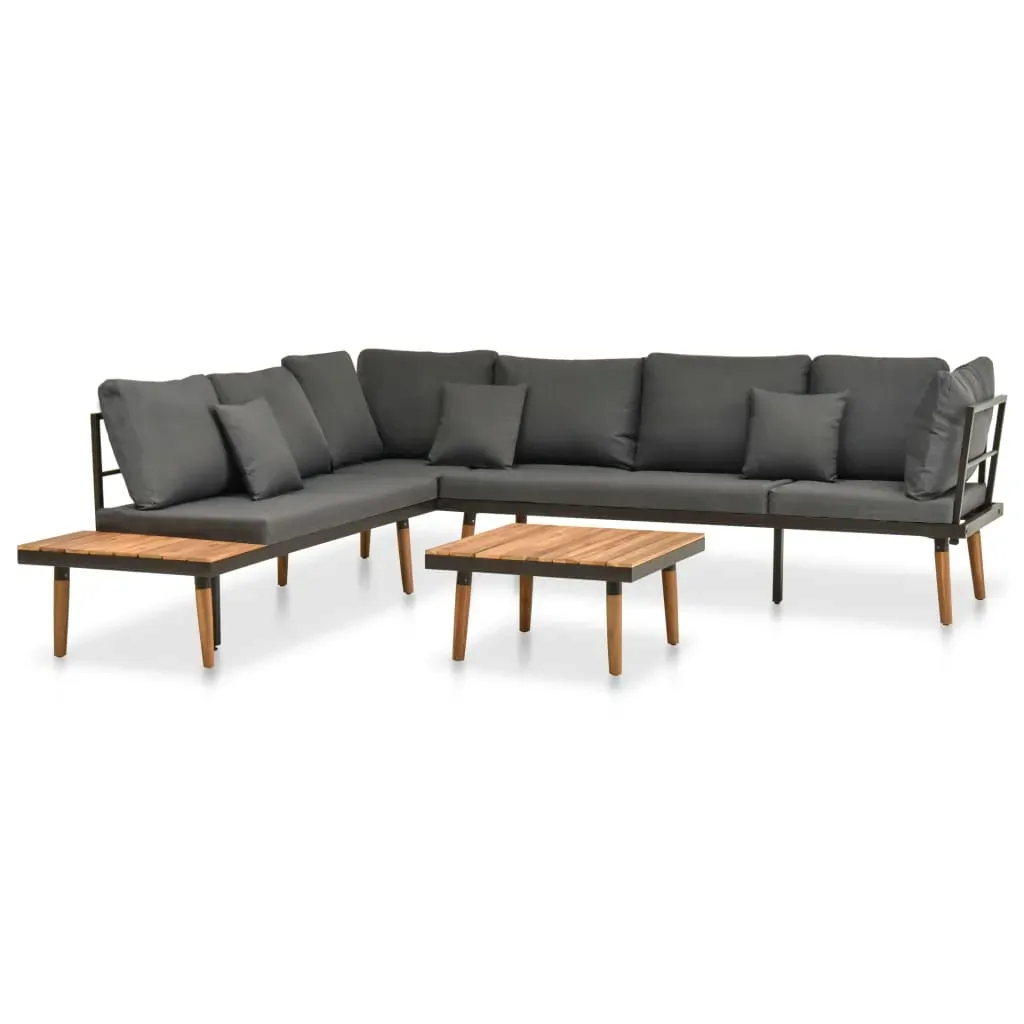 4 Piece Garden Lounge Set with Cushions Solid Acacia Wood 4 Piece Garden Lounge Set with Cushions Solid Acacia Wood