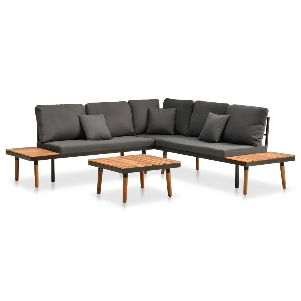 4 Piece Garden Lounge Set with Cushions Solid Acacia Wood 4 Piece Garden Lounge Set with Cushions Solid Acacia Wood