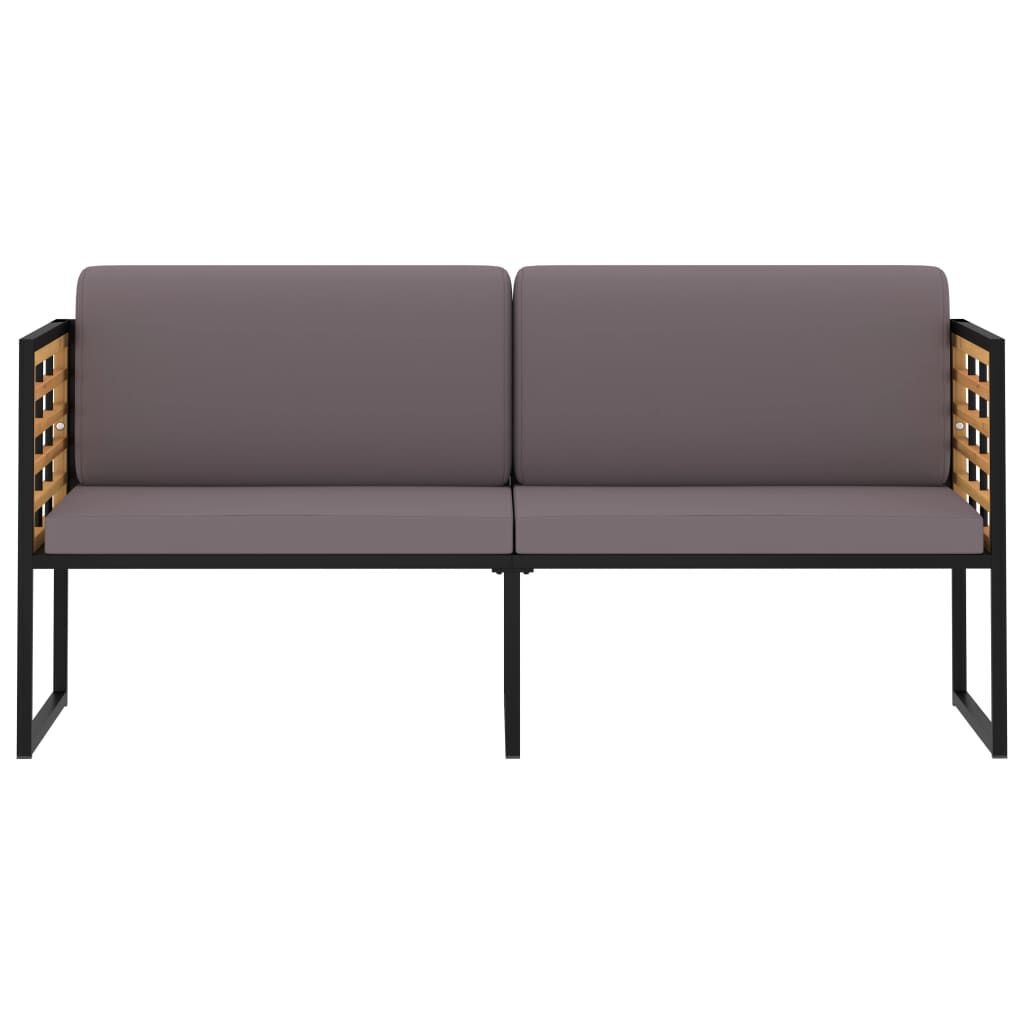 Garden Bench with Cushions 136 cm Solid Acacia Wood Dark Grey Garden Bench with Cushions 136 cm Solid Acacia Wood Dark Grey