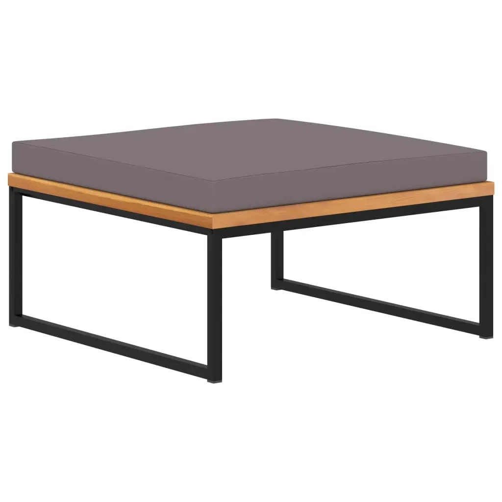 Footrest with Cushion 66x66x36 cm Solid Acacia Wood Dark Grey Footrest with Cushion 66x66x36 cm Solid Acacia Wood Dark Grey