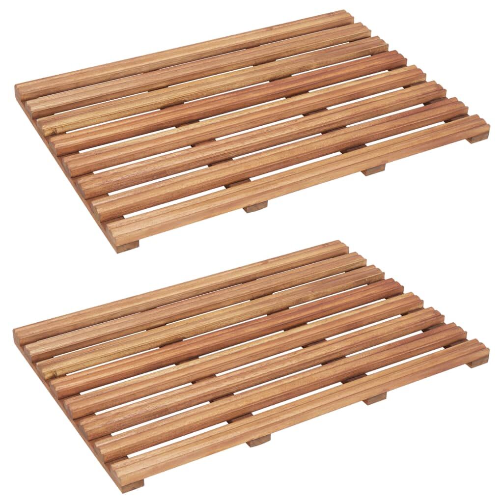 Bath Mats 2 pcs Solid Acacia Wood 56x37 cm Bath Mats 2 pcs Solid Acacia Wood 56x37 cm