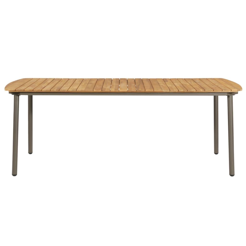 Garden Table 200x100x72cm Solid Acacia Wood and Steel Garden Table 200x100x72cm Solid Acacia Wood and Steel