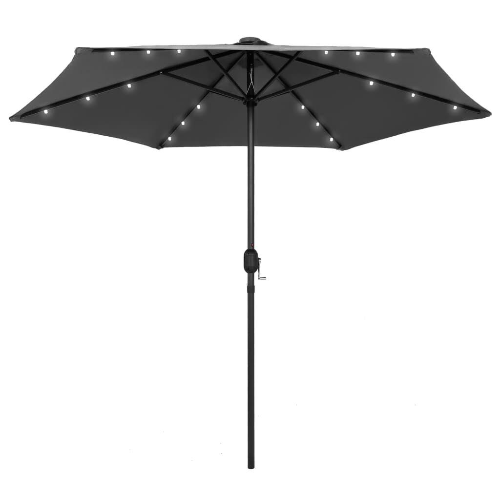 Garden Parasol with LED Lights&Aluminium Pole 270 cm Anthracite Garden Parasol with LED Lights&Aluminium Pole 270 cm Anthracite