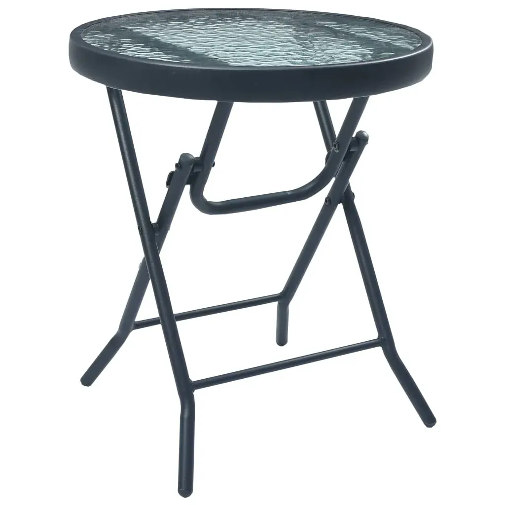 Bistro Table Black 40x46 cm Steel and Glass Bistro Table Black 40x46 cm Steel and Glass