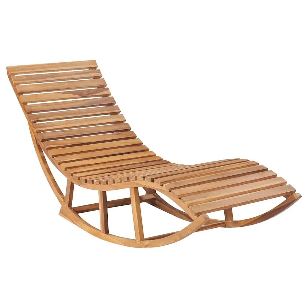 Rocking Sunlounger Solid Teak Wood Rocking Sunlounger Solid Teak Wood