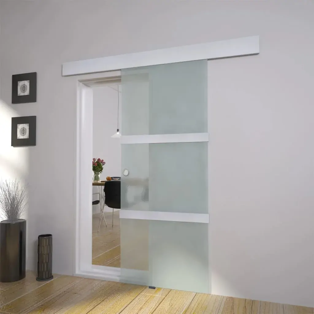 Sliding Door Glass and Aluminium 178 cm Silver Sliding Door Glass and Aluminium 178 cm Silver