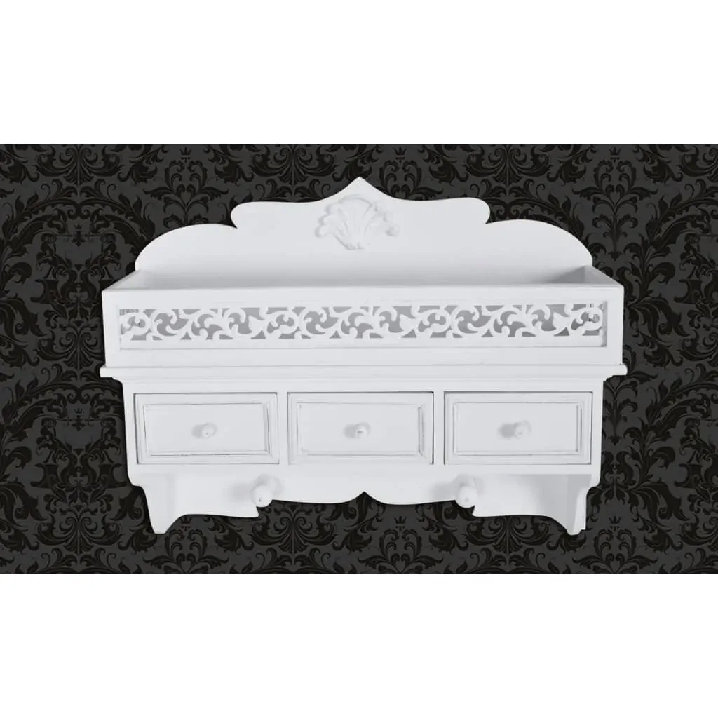Wall Shelf/Peg with 3 Drawers 2 Hooks Wall Shelf/Peg with 3 Drawers 2 Hooks