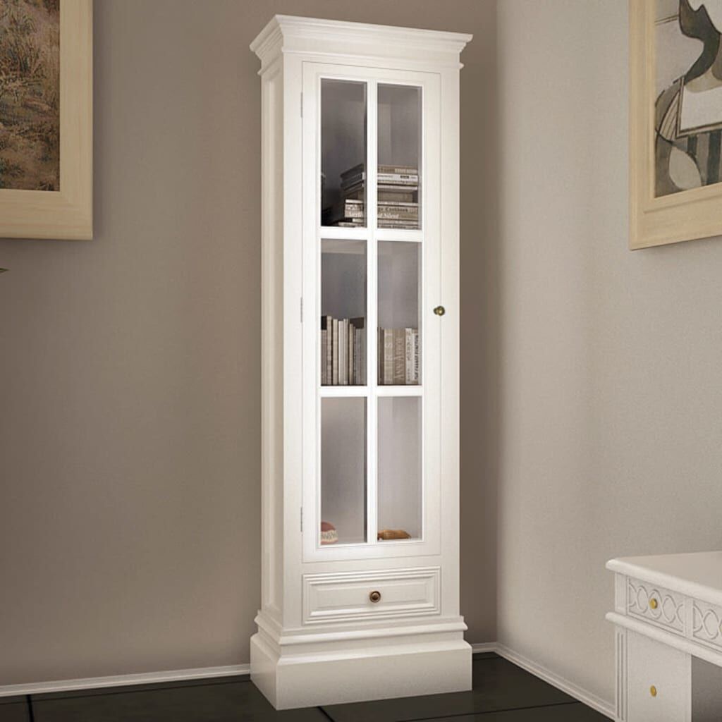 Chic Bookcase Cabinet with 3 Shelves White Wooden Chic Bookcase Cabinet with 3 Shelves White Wooden