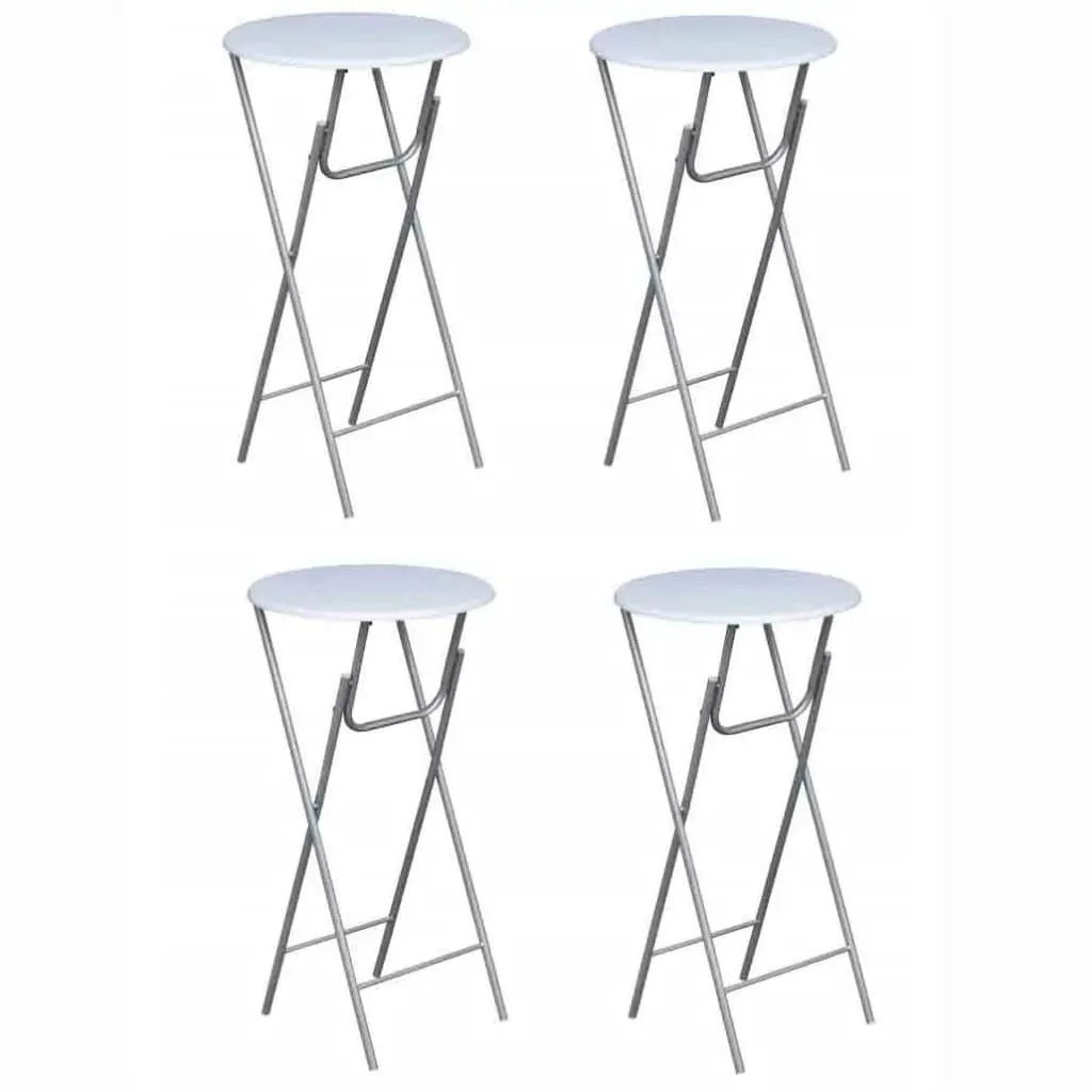 Bar Tables 4 pcs with MDF Tabletop White Bar Tables 4 pcs with MDF Tabletop White