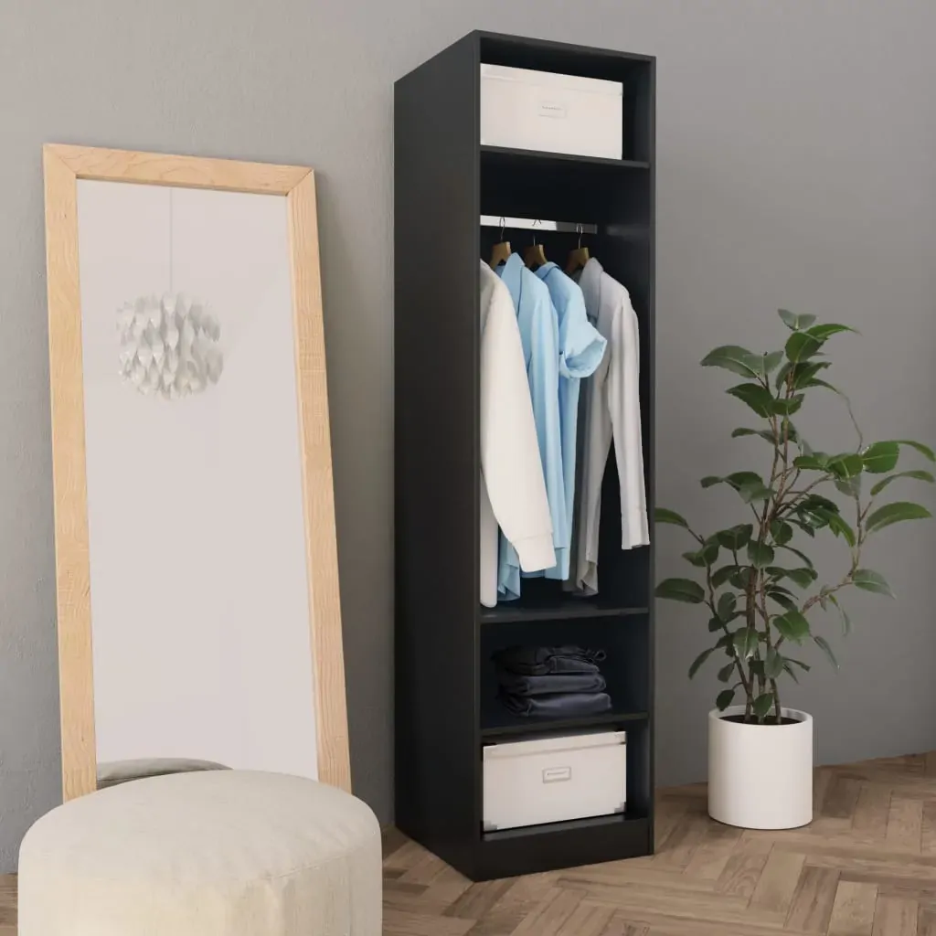 Wardrobe Black 50x50x200 cm Engineered Wood Wardrobe Black 50x50x200 cm Engineered Wood