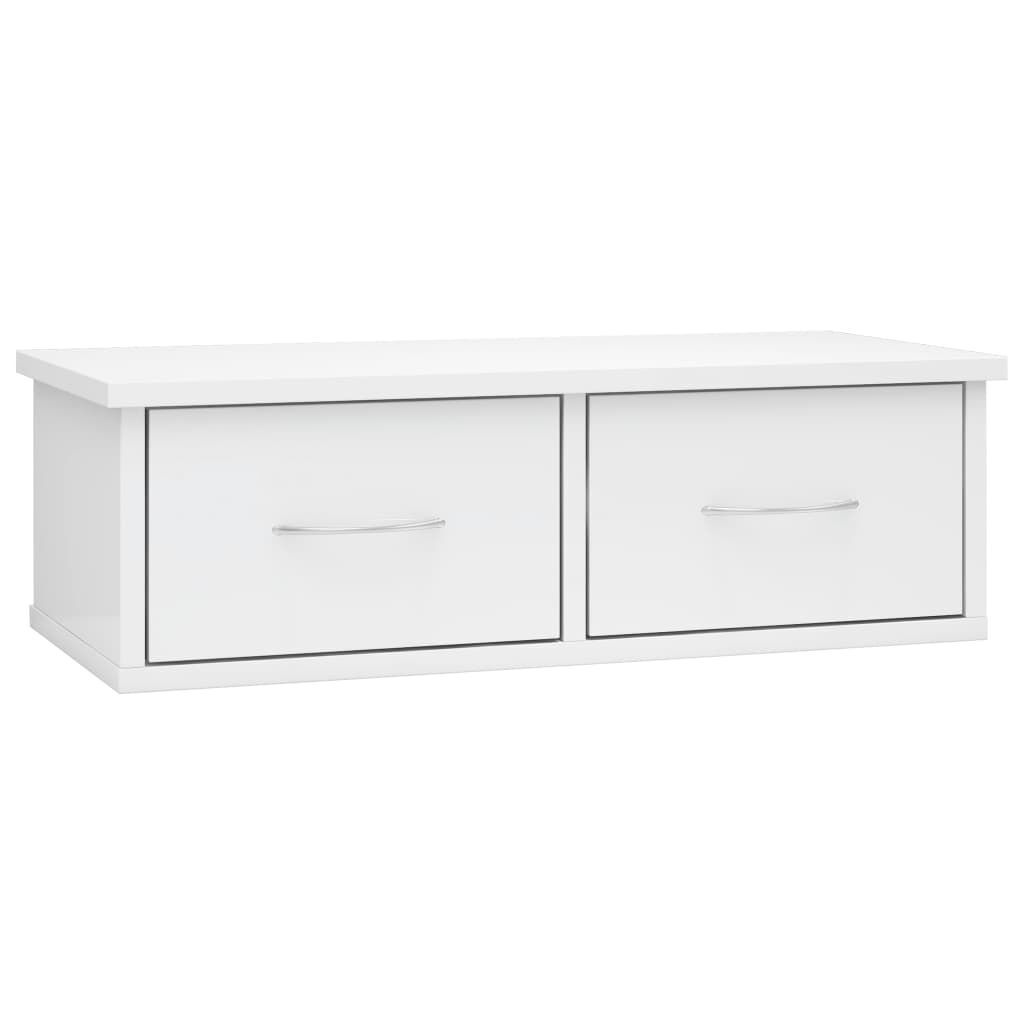 Wall-mounted Drawer Shelf High Gloss White 60x26x18.5 cm Engineered Wood Wall-mounted Drawer Shelf High Gloss White 60x26x18.5 cm Engineered Wood
