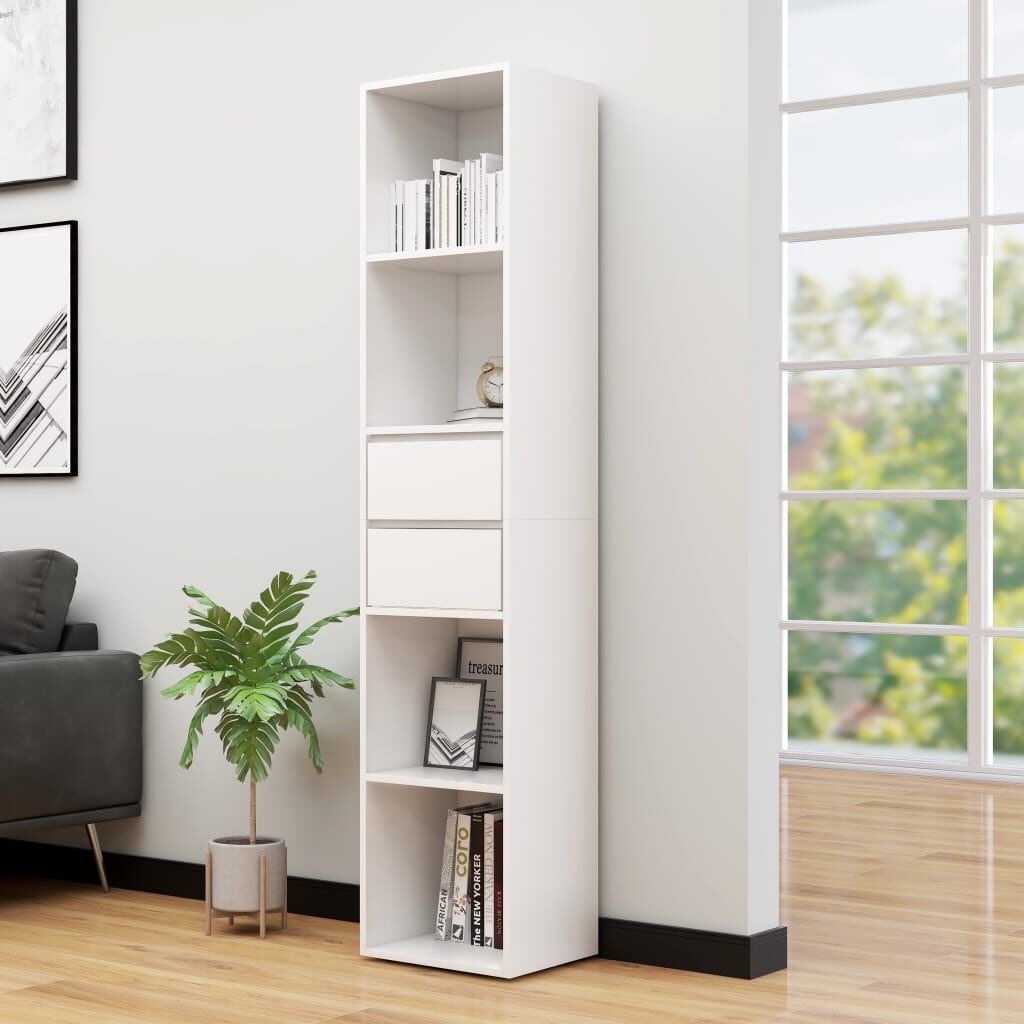 Book Cabinet White 36x30x171 cm Engineered Wood Book Cabinet White 36x30x171 cm Engineered Wood