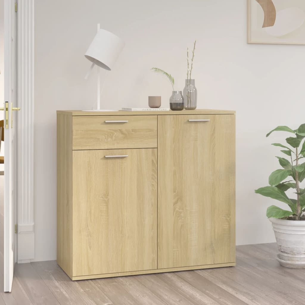 Sideboard Sonoma Oak 80x36x75 cm Engineered Wood Sideboard Sonoma Oak 80x36x75 cm Engineered Wood