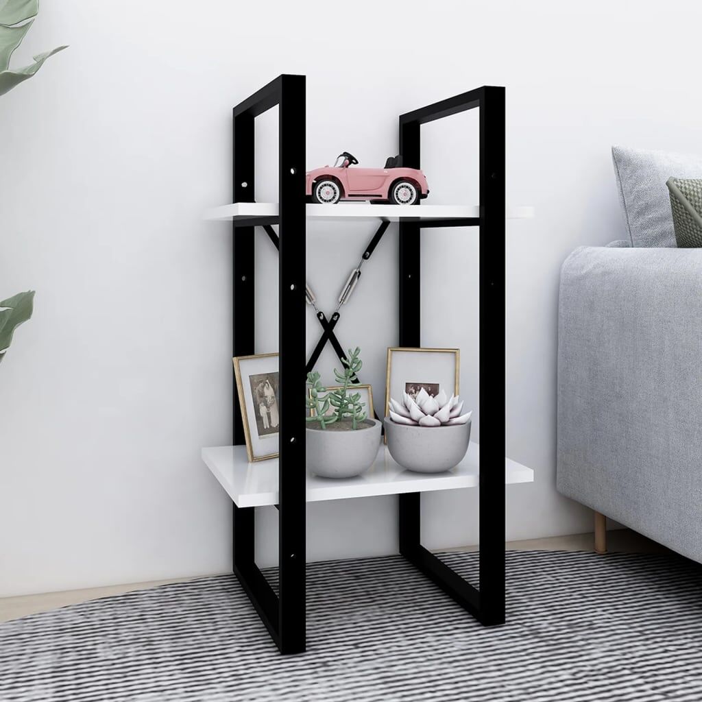 2-Tier Book Cabinet White 40x30x70 cm Engineered Wood 2-Tier Book Cabinet White 40x30x70 cm Engineered Wood
