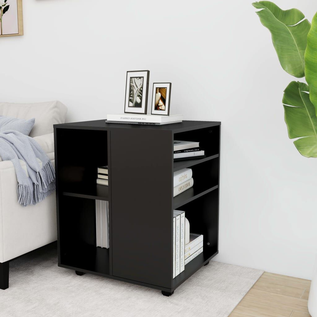 Rolling Cabinet Black 60x53x72 cm Engineered Wood Rolling Cabinet Black 60x53x72 cm Engineered Wood