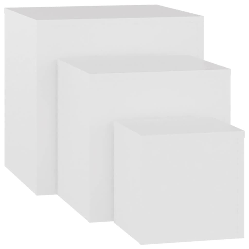 Side Tables 3 pcs White Engineered Wood Side Tables 3 pcs White Engineered Wood