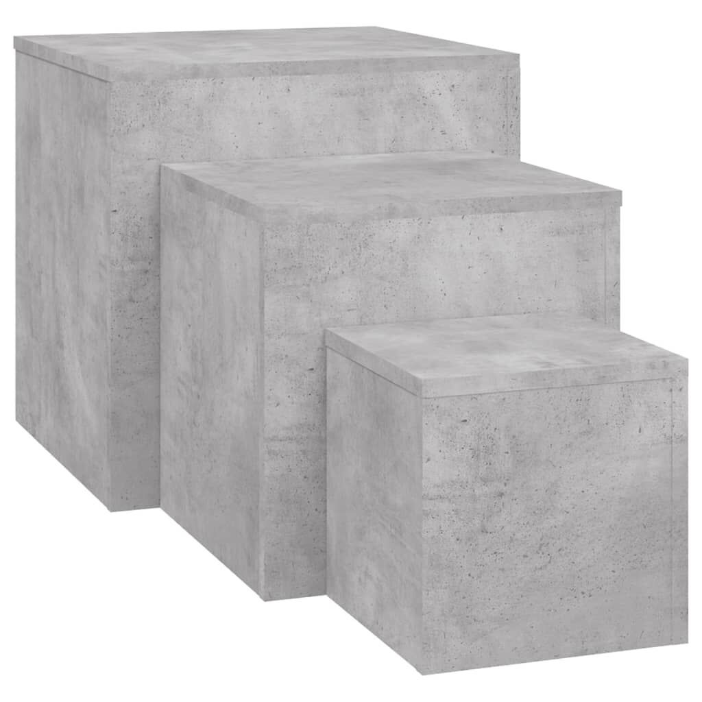 Side Tables 3 pcs Concrete Grey Engineered Wood Side Tables 3 pcs Concrete Grey Engineered Wood