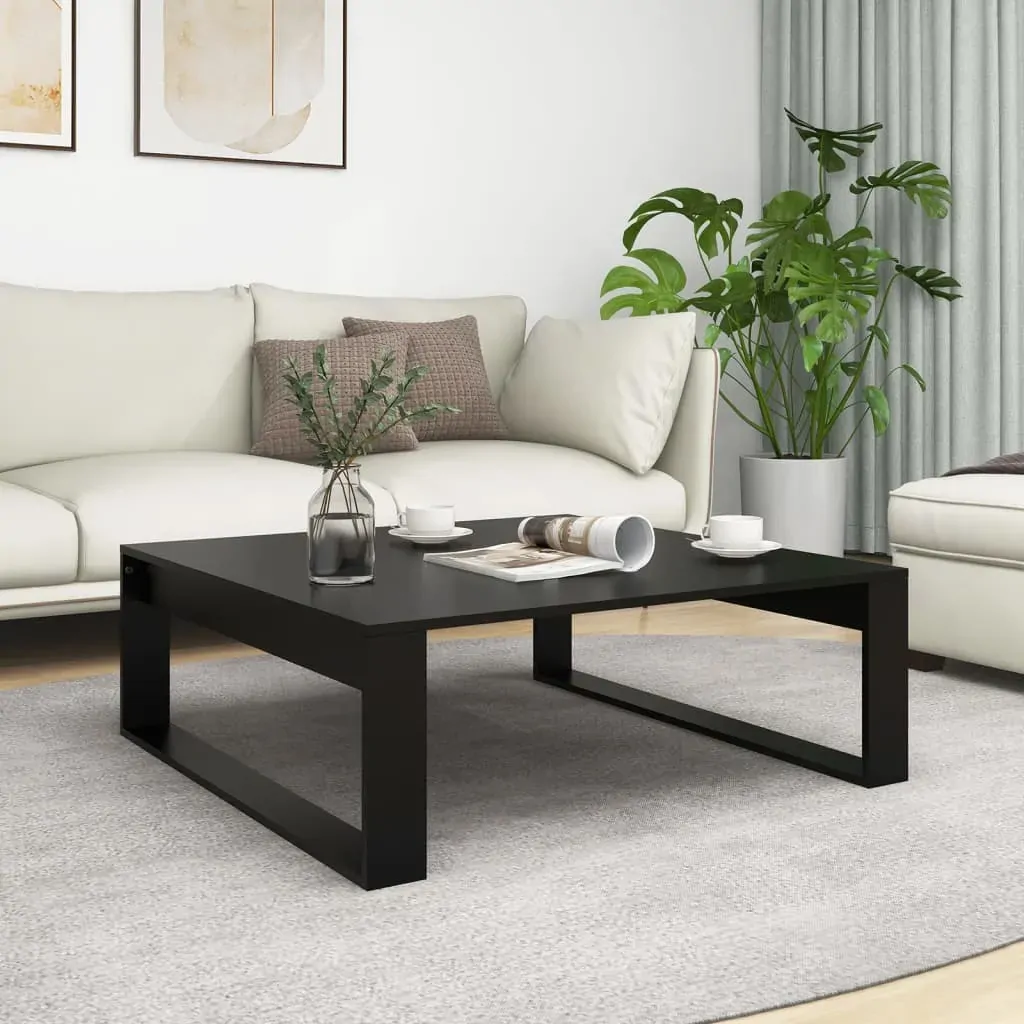 Coffee Table Black 100x100x35 cm Engineered Wood Coffee Table Black 100x100x35 cm Engineered Wood