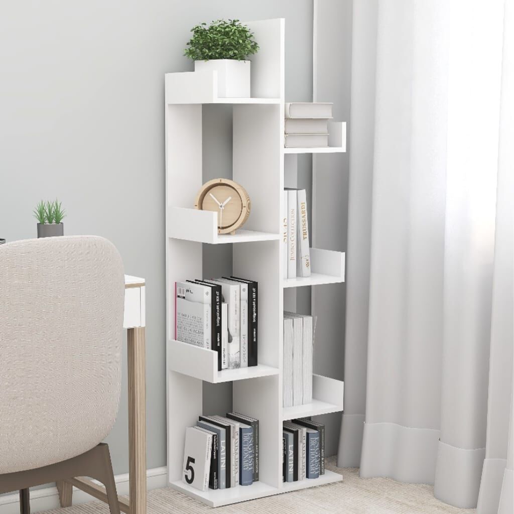 Book Cabinet White 48x25.5x140 cm Engineered Wood Book Cabinet White 48x25.5x140 cm Engineered Wood