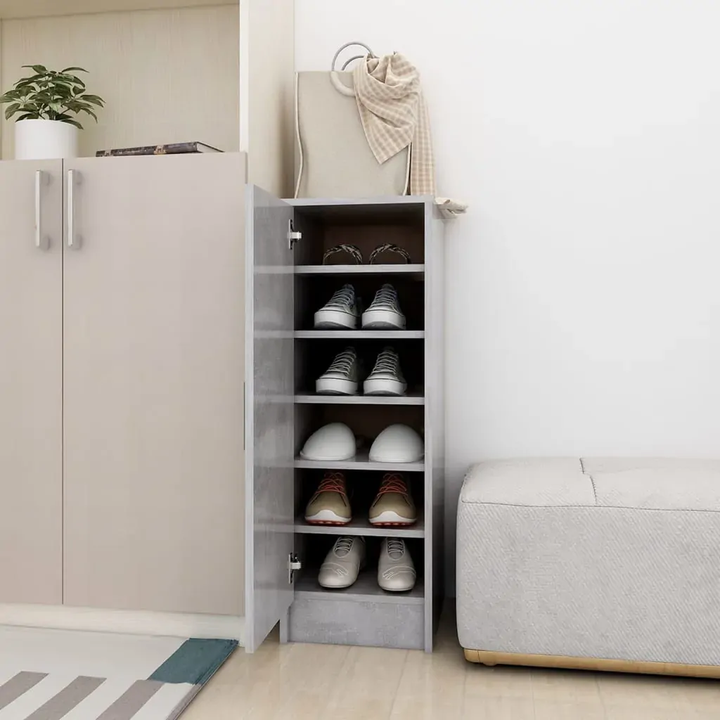 Shoe Cabinet Concrete Grey 32x35x92 cm Engineered Wood Shoe Cabinet Concrete Grey 32x35x92 cm Engineered Wood