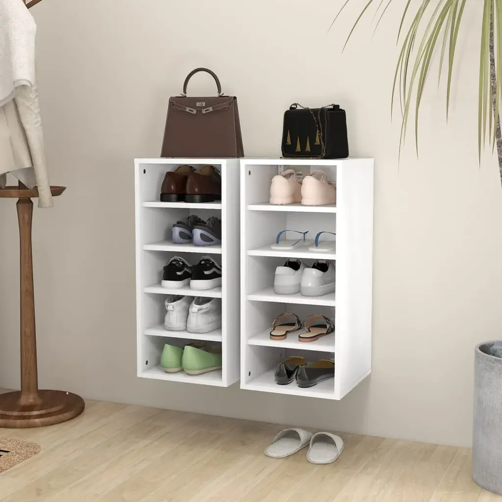 Shoe Cabinets 2 pcs White 31.5x35x70 cm Engineered Wood Shoe Cabinets 2 pcs White 31.5x35x70 cm Engineered Wood