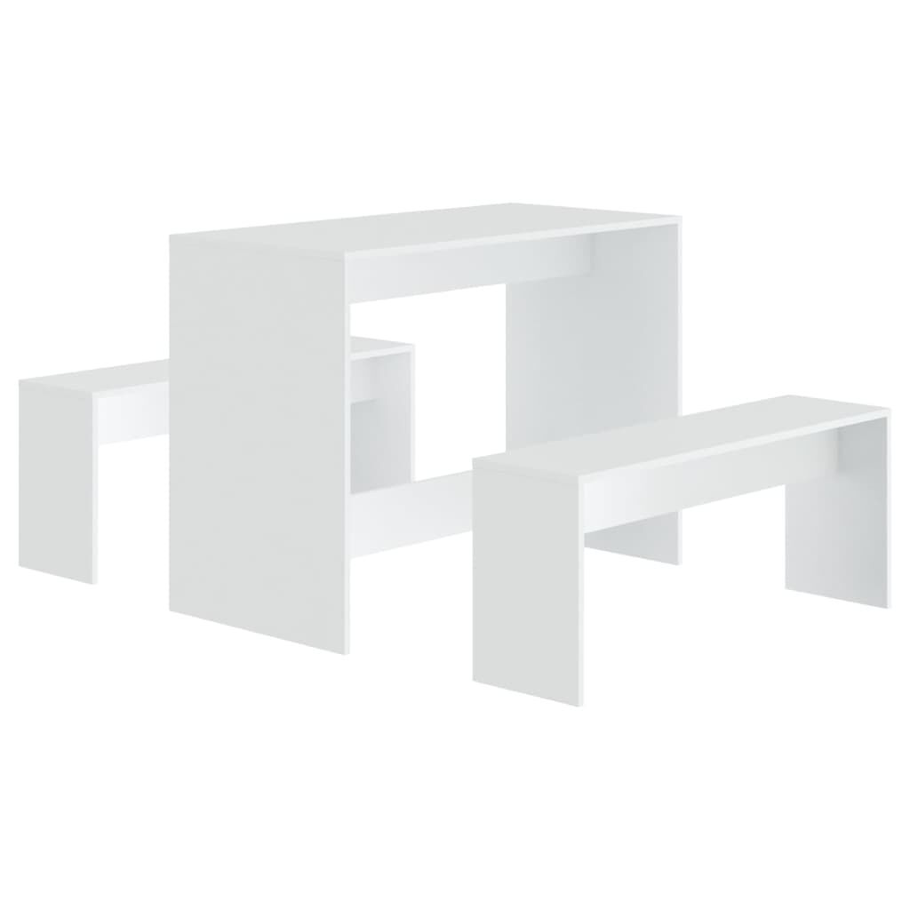 3 Piece Dining Set White Engineered Wood 3 Piece Dining Set White Engineered Wood