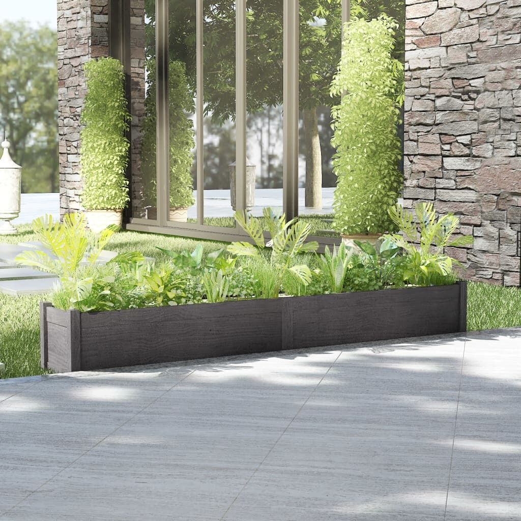 Garden Planter Grey 200x31x31 cm Solid Pinewood Garden Planter Grey 200x31x31 cm Solid Pinewood