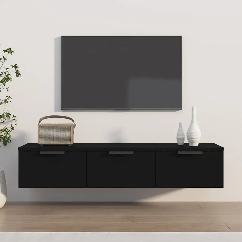 Wall Cabinet Black 102x30x20 cm Engineered Wood Wall Cabinet Black 102x30x20 cm Engineered Wood