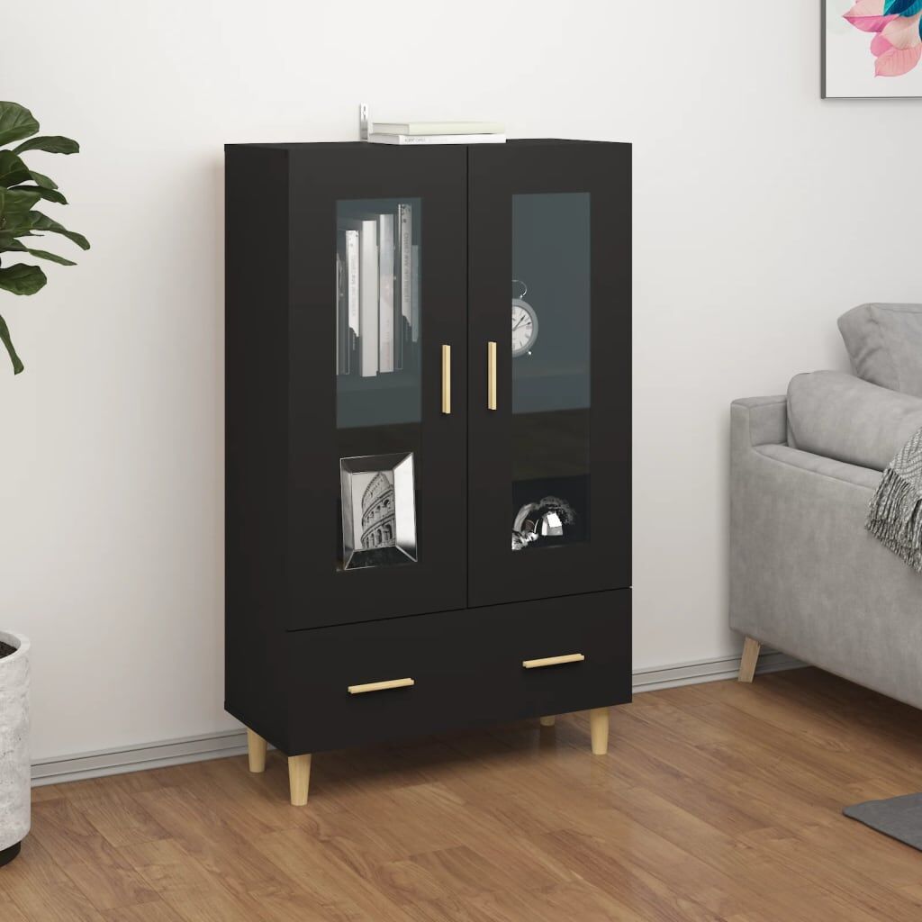 Highboard Black 70x31x115 cm Engineered Wood Highboard Black 70x31x115 cm Engineered Wood