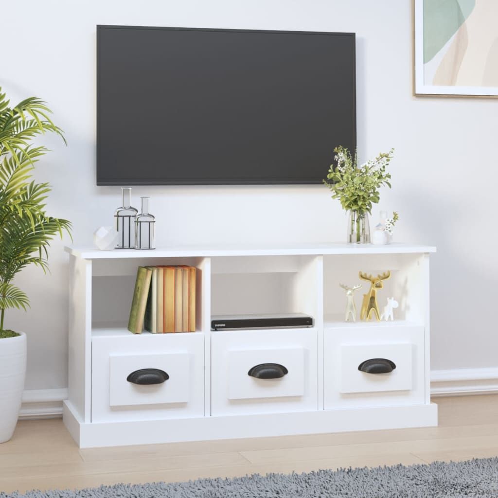 TV Cabinet White 100x35x50 cm Engineered Wood TV Cabinet White 100x35x50 cm Engineered Wood