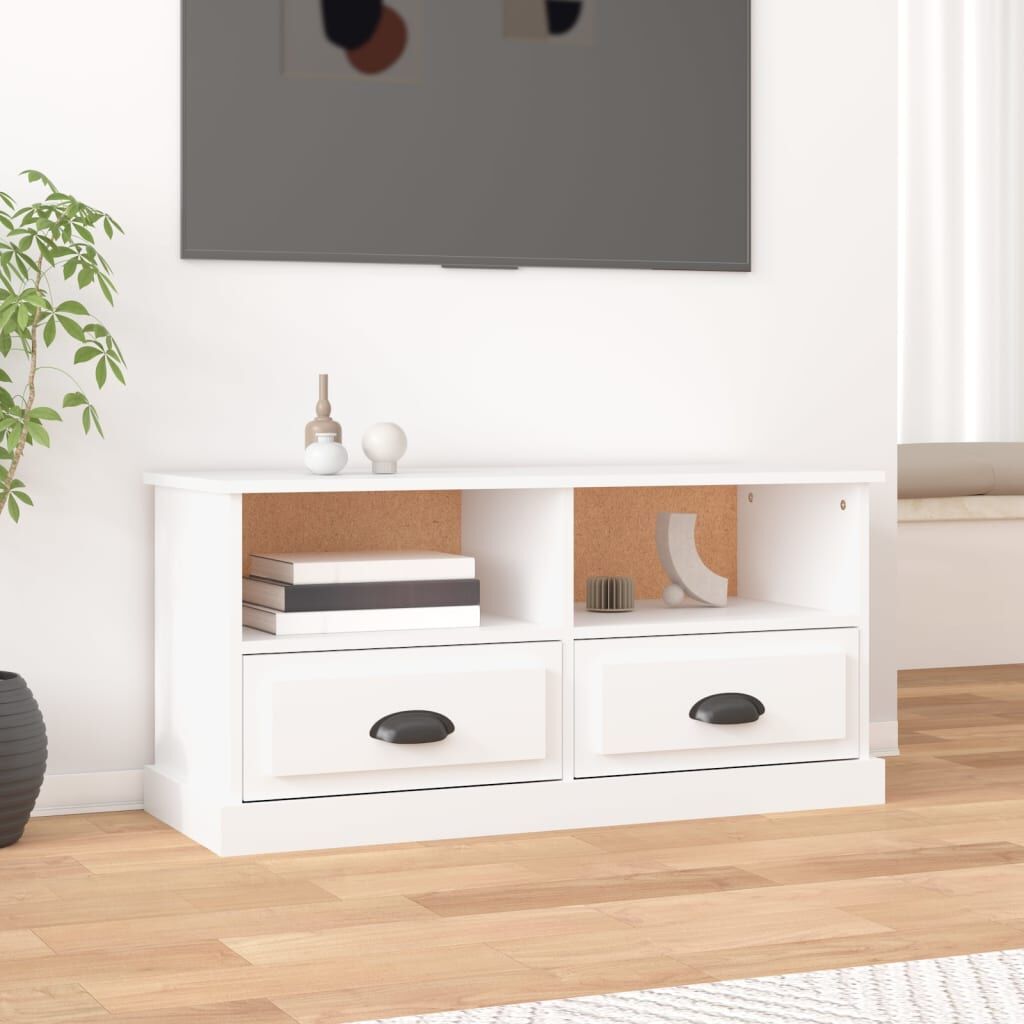 TV Cabinet White 93x35.5x45 cm Engineered Wood TV Cabinet White 93x35.5x45 cm Engineered Wood