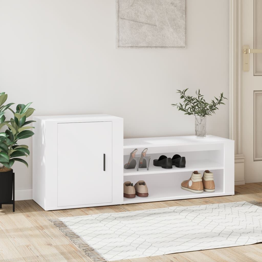 Shoe Cabinet White 130x35x54 cm Engineered Wood Shoe Cabinet White 130x35x54 cm Engineered Wood