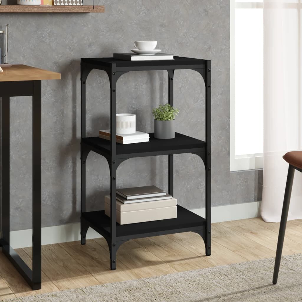 Book Cabinet Black 40x33x70.5 cm Engineered Wood and Steel Book Cabinet Black 40x33x70.5 cm Engineered Wood and Steel