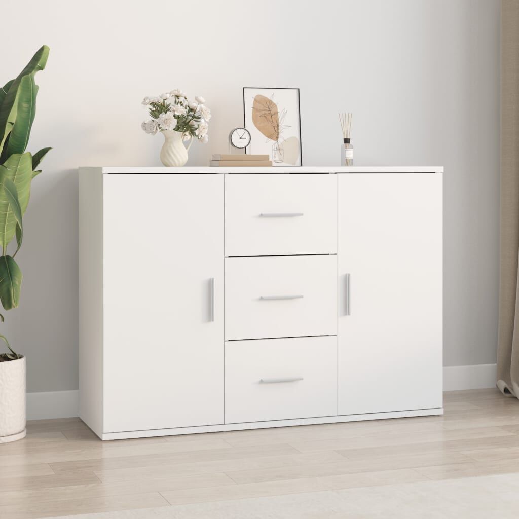 Sideboard White 91x29.5x65 cm Engineered Wood Sideboard White 91x29.5x65 cm Engineered Wood