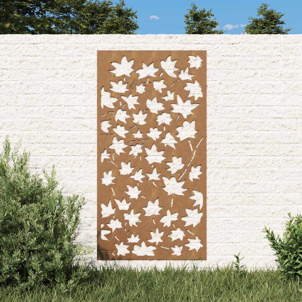 Garden Wall Decoration 105x55 cm Corten Steel Maple Leaf Design Garden Wall Decoration 105x55 cm Corten Steel Maple Leaf Design