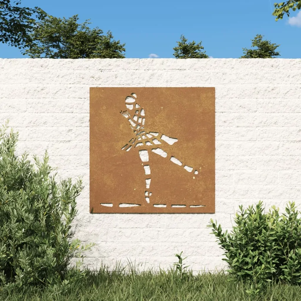 Garden Wall Decoration 55x55 cm Corten Steel Ballet Dancer Design Garden Wall Decoration 55x55 cm Corten Steel Ballet Dancer Design