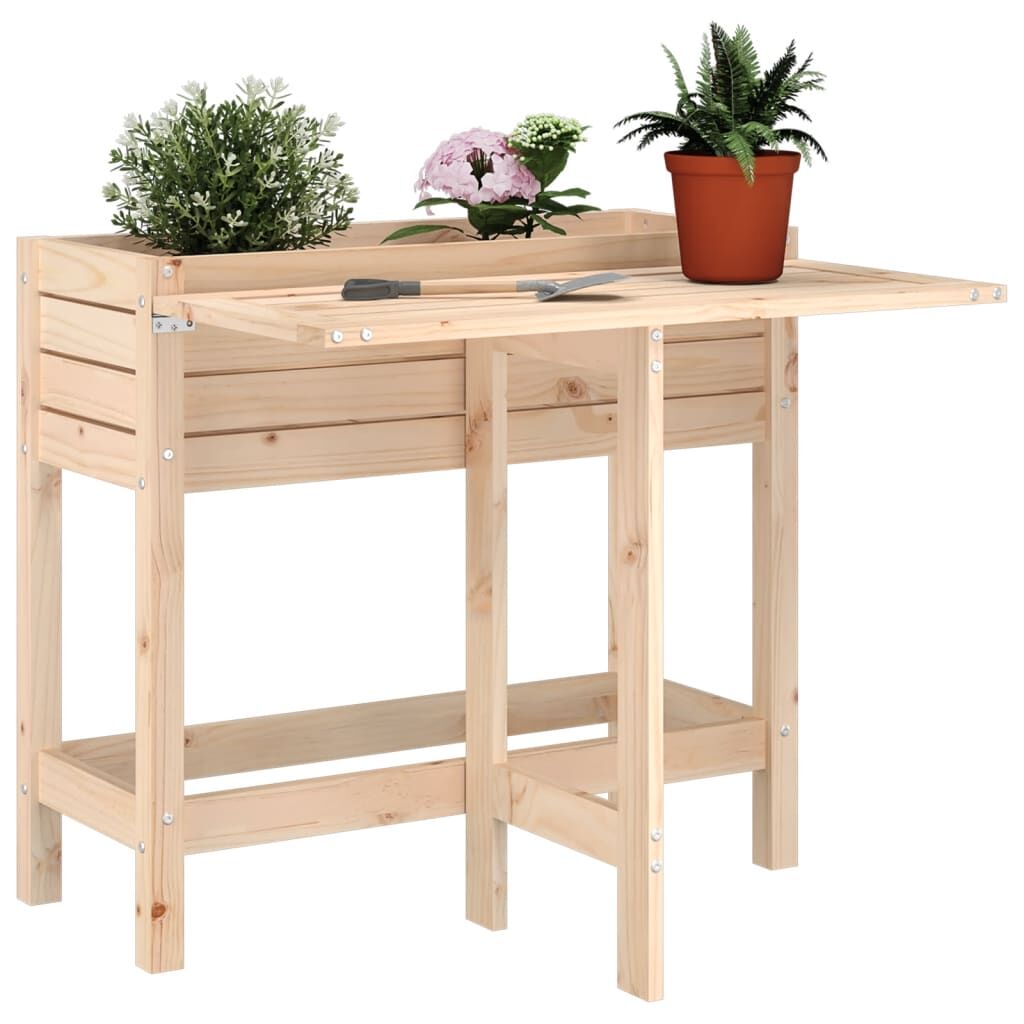 Garden Planter with Folding Tabletop Solid Wood Pine Garden Planter with Folding Tabletop Solid Wood Pine