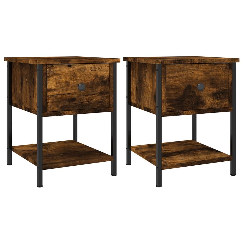 Bedside Tables 2 pcs Smoked Oak 34x35.5x45 cm Engineered Wood Bedside Tables 2 pcs Smoked Oak 34x35.5x45 cm Engineered Wood