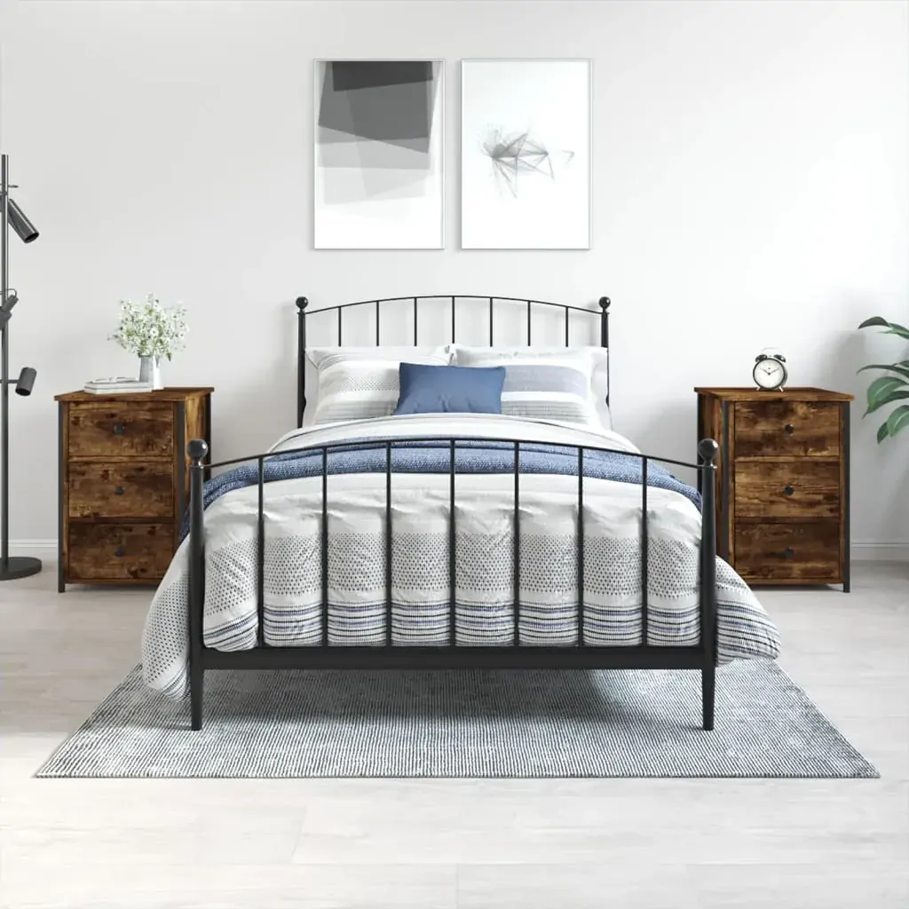Bedside Cabinets 2 pcs Smoked Oak 40x36x60 cm Engineered Wood Bedside Cabinets 2 pcs Smoked Oak 40x36x60 cm Engineered Wood
