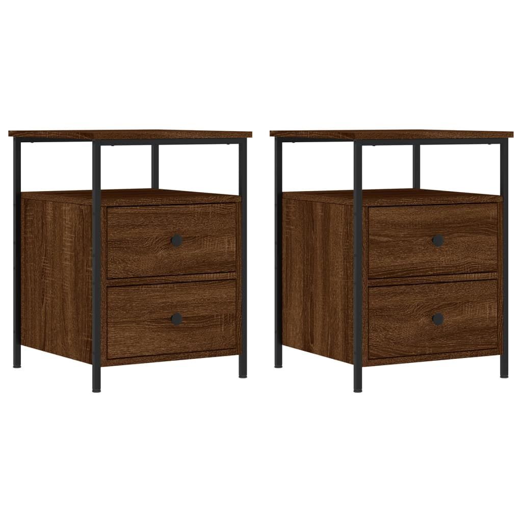 Bedside Cabinets 2 pcs Brown Oak 44x45x60 cm Engineered Wood Bedside Cabinets 2 pcs Brown Oak 44x45x60 cm Engineered Wood