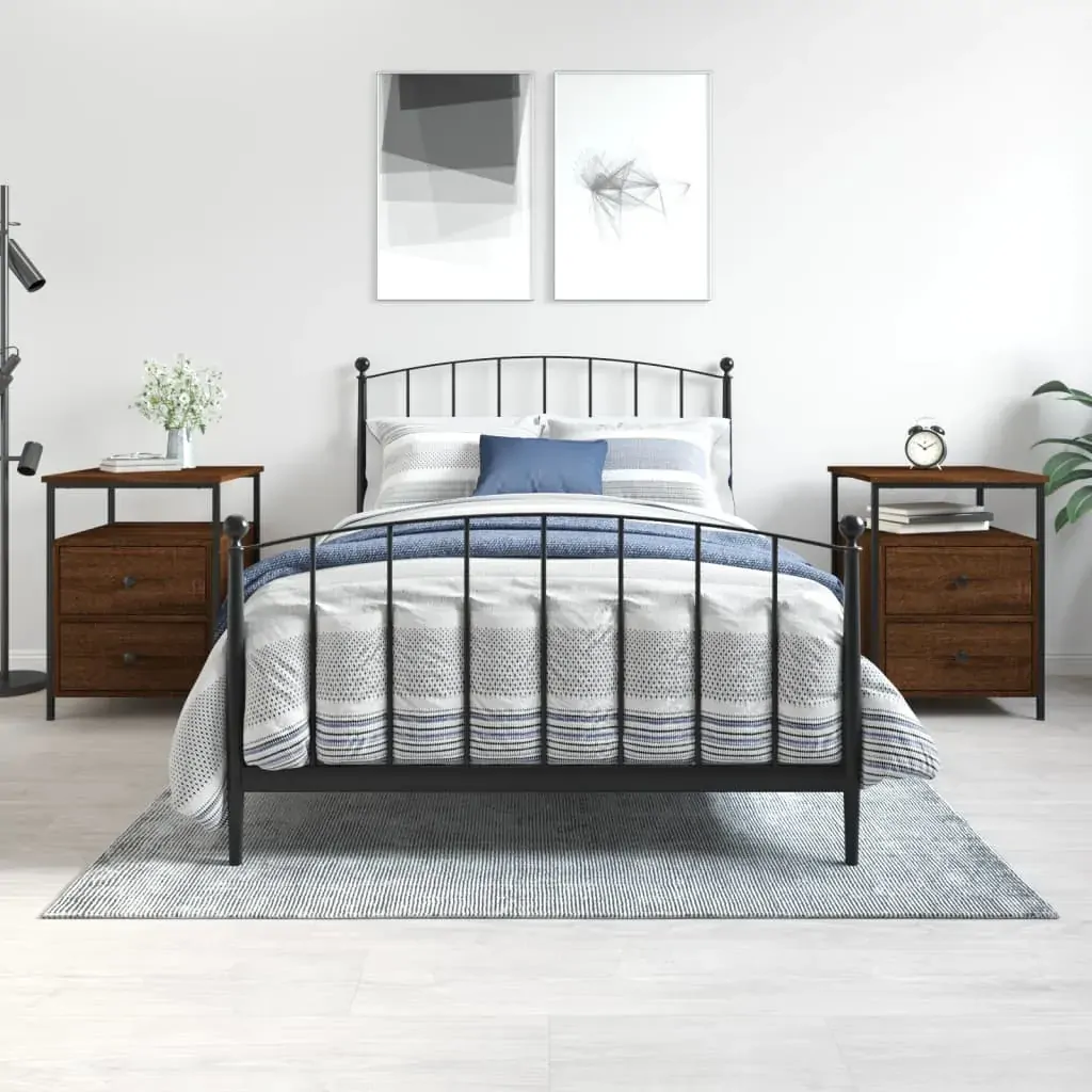 Bedside Cabinets 2 pcs Brown Oak 44x45x60 cm Engineered Wood Bedside Cabinets 2 pcs Brown Oak 44x45x60 cm Engineered Wood